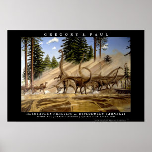 Dinosaur Poster Diplodocuments Allosaurus Greg Pau