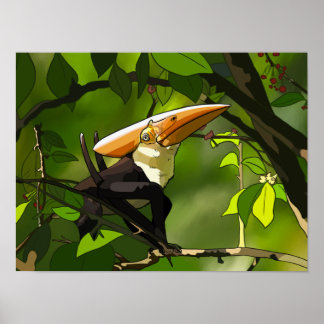 Dinosaur Poster - Thalassodromeus Toucan