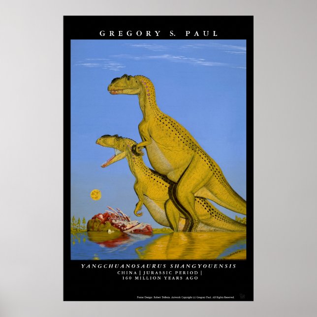 Dinosaur Poster Yangchuanosaurus Greg Paul (Front)