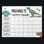 Dinosaur Potty Chart Personalised Name & Tasks Notepad<br><div class="desc">When you shop at Graphic Love Shop you support small business! And yes I do a happy dance when I receive your order ;)
Thank you! - Samantha

Find more Graphic Love Shop designs at:
Facebook.com/GraphicLoveShop
Use #GraphicLoveShop on social media

Copyright © Graphic Love Shop</div>
