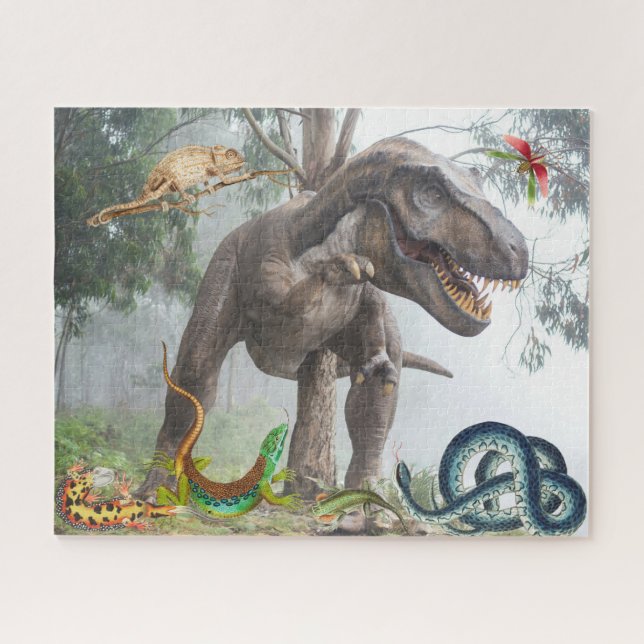 Dinosaur Prehistoric Animals Scary Surreal Jigsaw Puzzle (Horizontal)