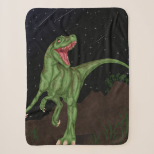 Dinosaur - Prehistoric Night Sherpa Blanket