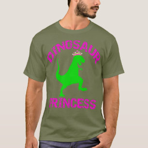 Dinosaur Princess  - Girls Tiara Dino T-Rex T-Shirt