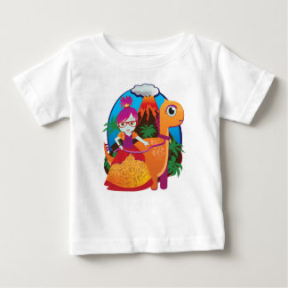 Dinosaur Princess Wearing Glasses Baby T-Shirt