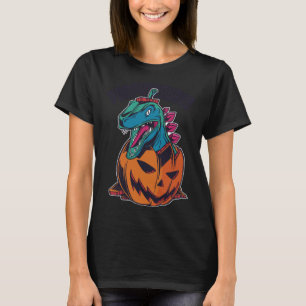 Dinosaur Pumpkin Halloween Funny Costume T-Shirt