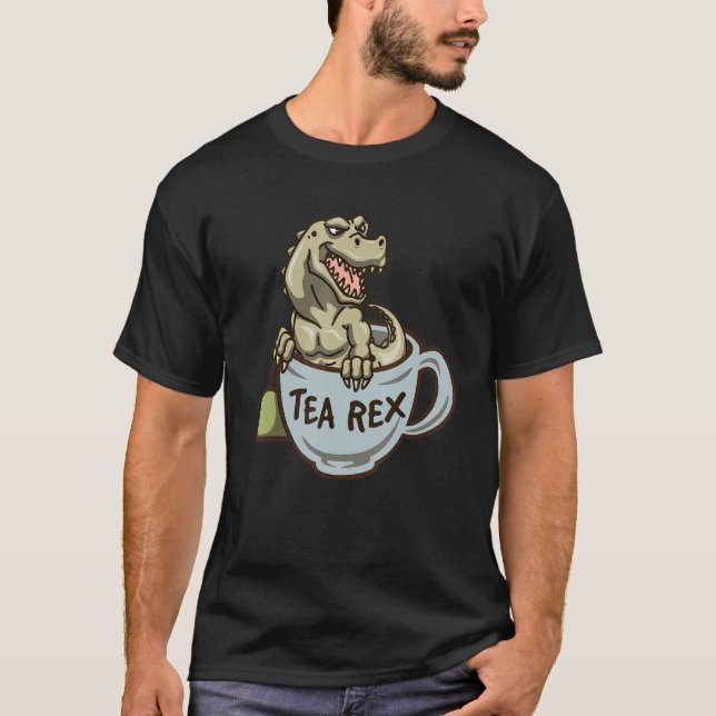 Dinosaur   Pun Tea Drinker Time Tea   Squad Dino F T-Shirt (Front)