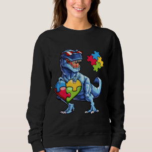 Dinosaur Puzzle Piece Autism Awareness Boys Kids M Sweatshirt