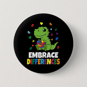 Dinosaur Puzzle Piece Autism Awareness For Boys Ki 6 Cm Round Badge