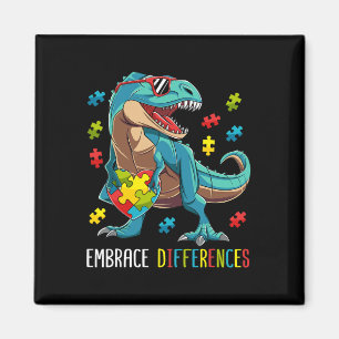 Dinosaur Puzzle Piece Autism Awareness For Boys Ki Magnet