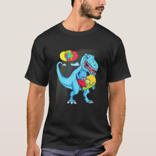 Dinosaur Puzzle Piece Autism Awareness Men Boys Ki T-Shirt