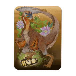 Dinosaur Raptor Jungle Art Magnet