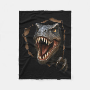 Dinosaur Raptor Torn Cloth Funny 3D Graphic Fleece Blanket