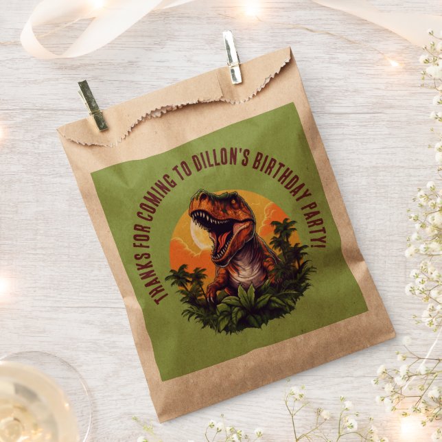 Dinosaur Rawr Birthday  Favour Bag (Clipped)