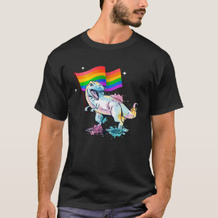 Dinosaur Rawr Pride Parade Gay & Lesbian Rainbow F T-Shirt