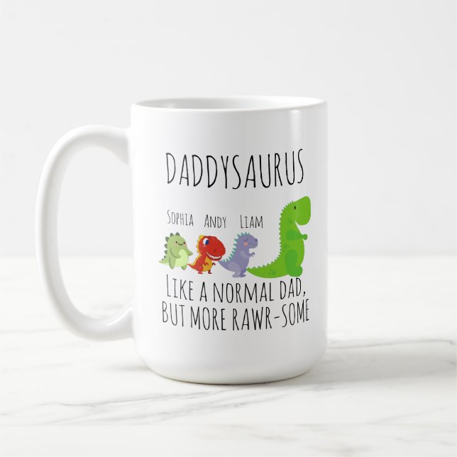 Dinosaur rawr-some Daddysaurus   Coffee Mug (Left)