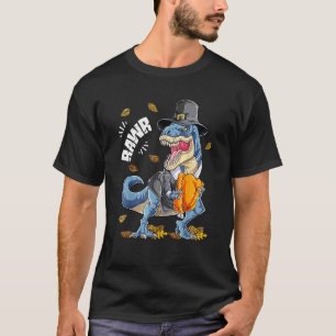 Dinosaur Rawr Thanksgiving Boys Turkey Saurus Rex T-Shirt
