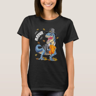 Dinosaur Rawr Thanksgiving Boys Turkey Saurus Rex T-Shirt