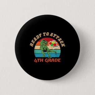 Dinosaur Ready To Attack 4th T-rex Boys Back To Sc 6 Cm Round Badge