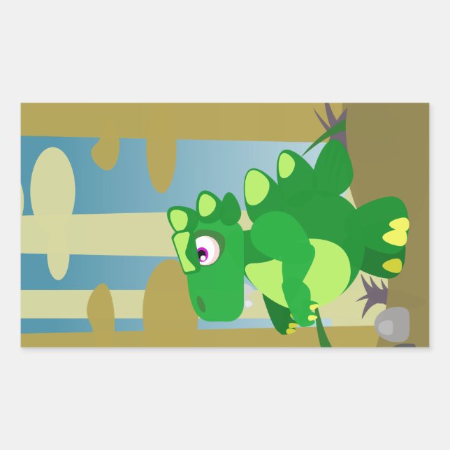 Dinosaur Rectangular Sticker (Front)