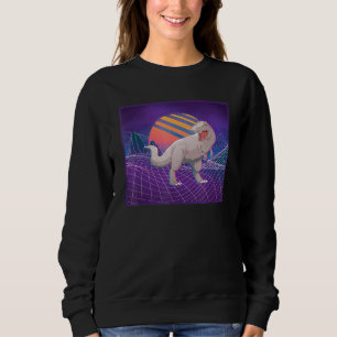 Dinosaur Retro Computer Landscape Sunset Vaporwave Sweatshirt