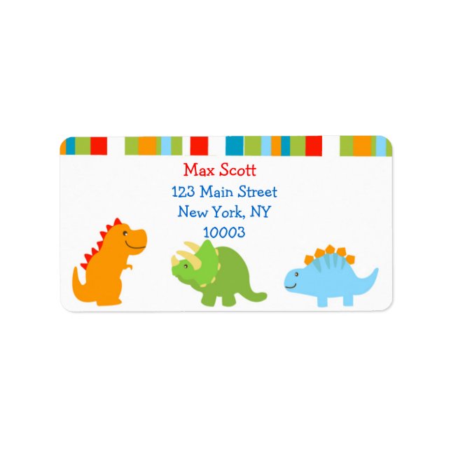 Dinosaur return address labels (Front)