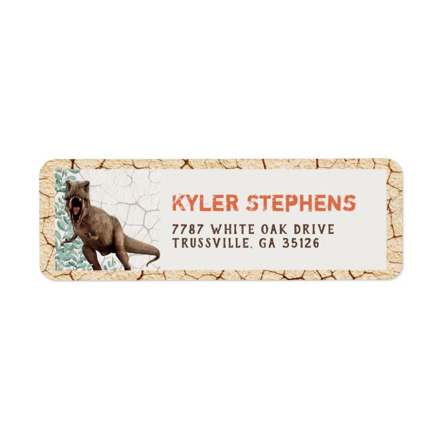 Dinosaur Return Address Labels (Front)