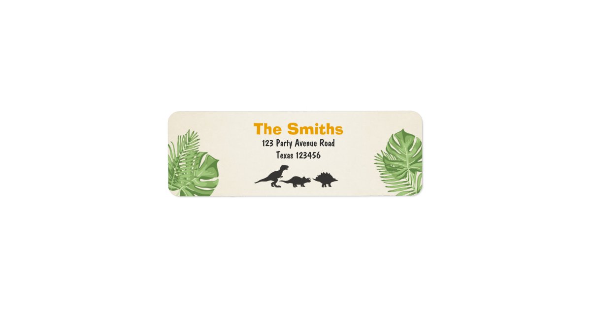 Dinosaur Return Address Labels Dinosaur Party | Zazzle.com.au