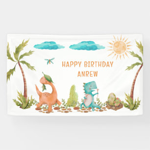 Dinosaur Rex Birthday Sign Kids Banner