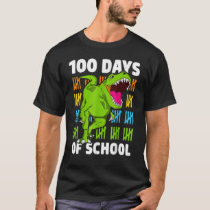 Dinosaur Rex Happy 100th Day of School Dino Kids 1 T-Shirt