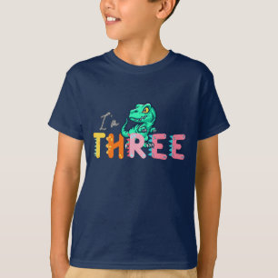 Dinosaur Rex I'm 3 Birthday boys three school T-Shirt