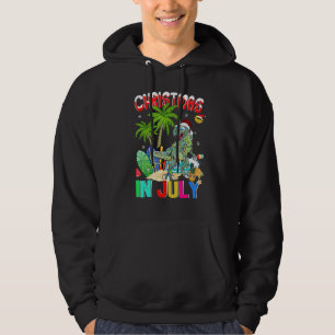 Dinosaur Rex In Santa Hat Sunglasses Christmas In Hoodie