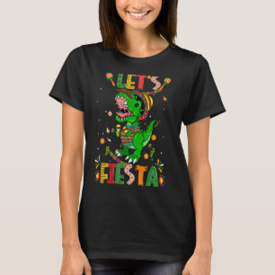 Dinosaur Rex Let's Fiesta Poncho Sombrero Tyrannos T-Shirt