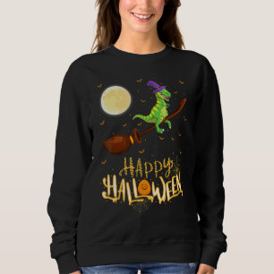 Dinosaur Ride Witch Shotgun Dinosaur Halloween Sweatshirt