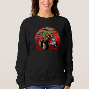 Dinosaur Riding Car Valentines Day Retro Rex Love  Sweatshirt
