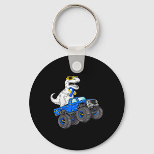 Dinosaur Riding Truck World Down Syndrome Day Boys Key Ring