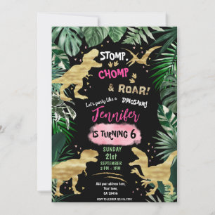 Dinosaur Roar Birthday Party Invitation