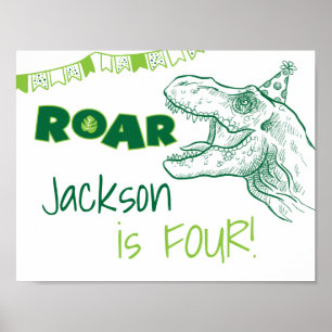 Dinosaur Roar Birthday Sign