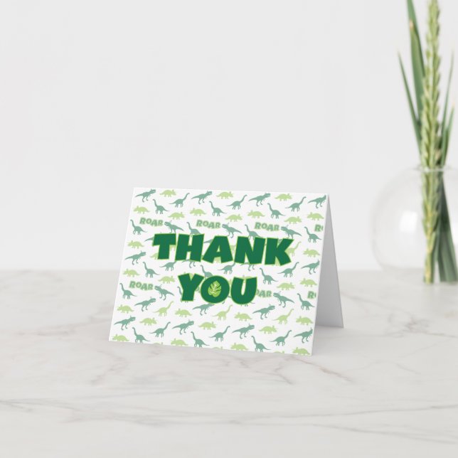 Dinosaur Roar Thank You Card (Front)