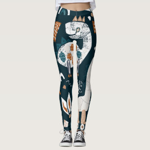 Dinosaur robots, playful, seamless children's patt leggings