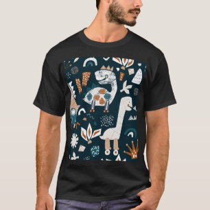 Dinosaur robots, playful, seamless children's patt T-Shirt