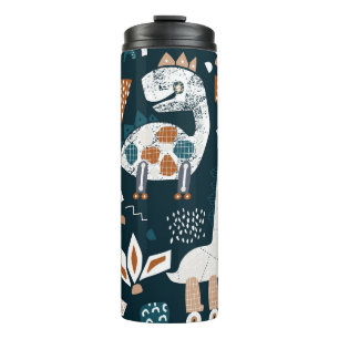 Dinosaur robots, playful, seamless children's patt thermal tumbler