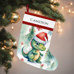 Dinosaur Santa Hat Large Christmas Stocking<br><div class="desc">Get ready for the holidays with our Dinosaur Santa Hat Large Christmas Stocking! Perfect for stuffing with goodies,  it adds a fun twist to your festive decor. Add that special name and year for a wonderful keepsake! Exclusive designs created just for you from My Baby Boutique!</div>