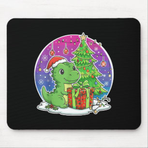Dinosaur Santa Hat Xmas Dinosaur Lover Adults Boy Mouse Pad