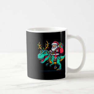 Dinosaur Santa Riding T Rex Christmas Deer Kids Bo Coffee Mug
