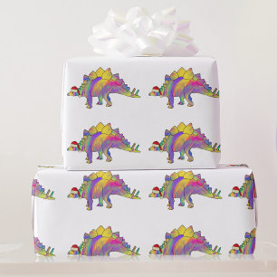 Dinosaur Santa Stegosaurus Christmas Wrapping Paper