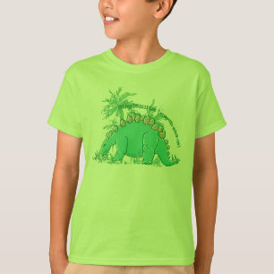 Dinosaur say Stegosaurus boys lime green t-shirt