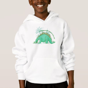 Dinosaur say Stegosaurus green boys hoodie
