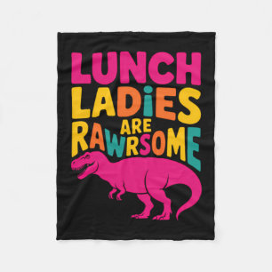 Dinosaur School Funny Cafeteria Worker Fleece Blanket