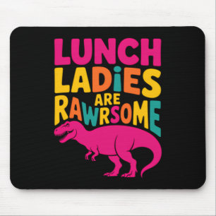 Dinosaur School Funny Cafeteria Worker Mouse Pad
