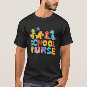 Dinosaur School Nurse Elementary Pre K School Nurs T-Shirt